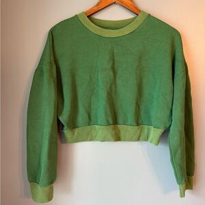 Reformation Green Cropped Sweatshirt
